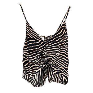 🌸3/$15🌸Tan and Black Striped Adjustable Straps Tank Top sz 8